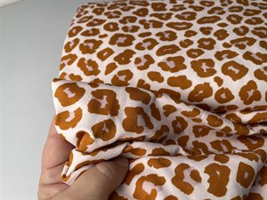 Bomuldsjersey - leo look i rosa / cognac